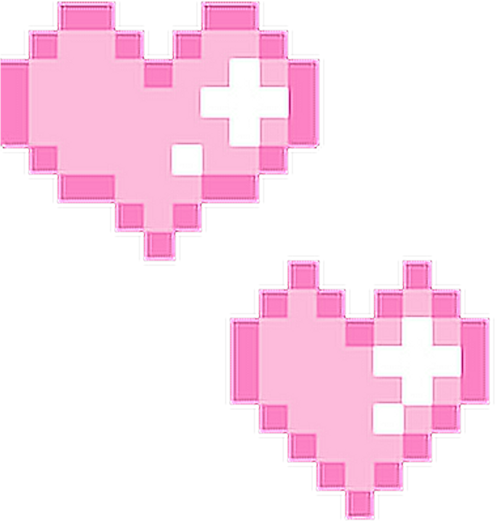 Love Heart Pixel Pixels Cute Freesticker Sticker Png - Heart Pixels (466x490), Png Download