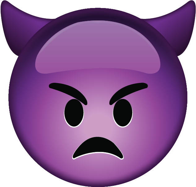 Purple Devil Emoji (600x600), Png Download