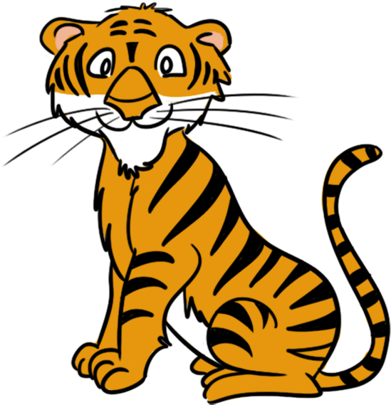 Orange Tiger Clipart - Tiger Clipart (600x602), Png Download