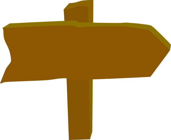 Wood Sign Clipart - Wooden Sign Post (600x492), Png Download