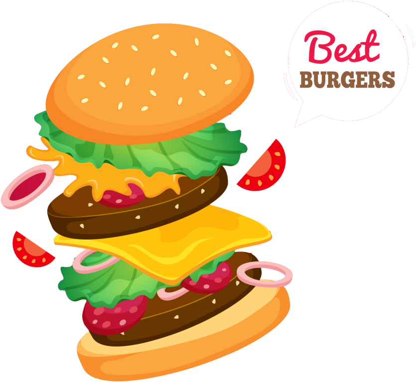 Burger Png Download Free Vector - Burger Png (1024x1024), Png Download