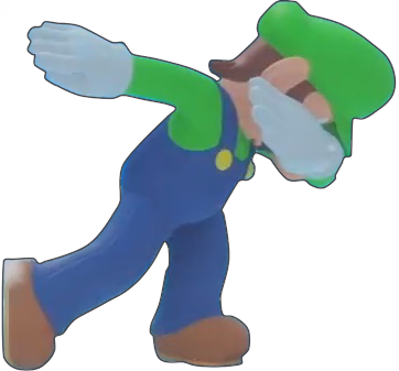 Super Mario 64 Mario Rabbids Kingdom Battle Paper Mario - Luigi Dab (362x337), Png Download