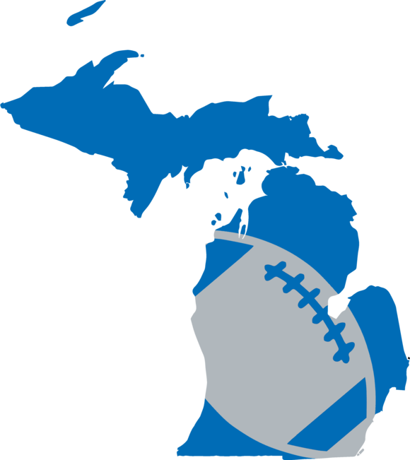 Detroit Football Design - Koppen Climate Type Michigan (580x651), Png Download