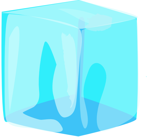 Ice, Cube, Blue, Water, Block, Frozen - Ice Cube Clip Art (365x340), Png Download