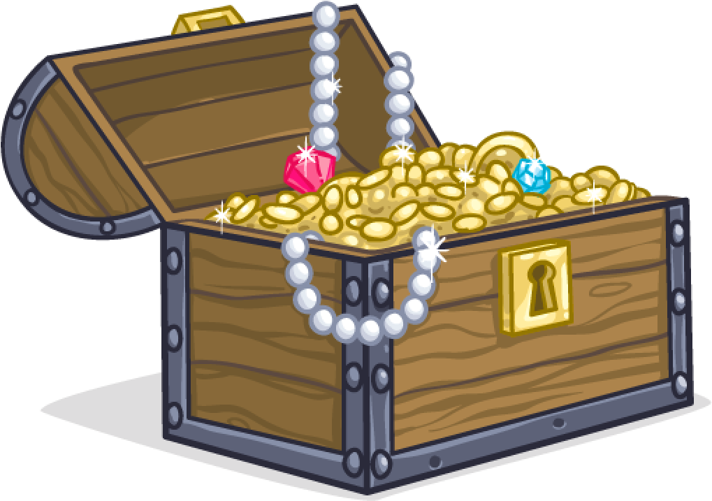 Treasure Chest Png Image Background - Pirate Treasure Chest Cartoon (1024x1024), Png Download