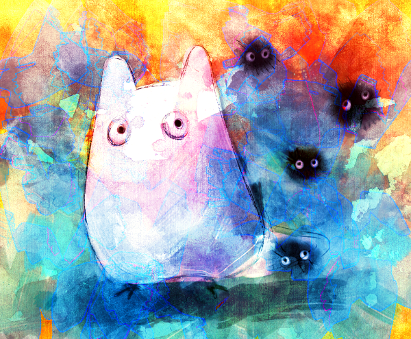 I Confess, I'm Not A Naturally Neat Person - Totoro Wallpaper Watercolor (600x495), Png Download
