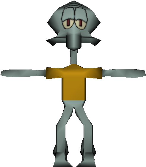 Download Zip Archive - Squidward 3d Model (750x650), Png Download