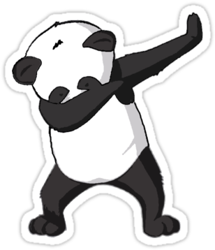 Dab- Panda Dab" Stickers By Frenchstyle - Dabbing Panda (375x360), Png Download