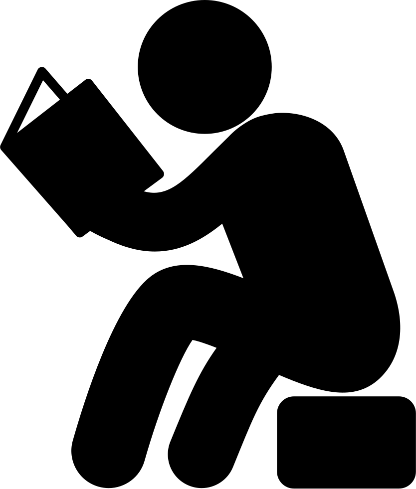Man Sitting And Reading Book Comments - Reading Book Icon Png (834x981), Png Download