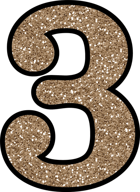 Image Freeuse Library Free To Download And Print Printable - Gold Glitter Number 3 (450x620), Png Download
