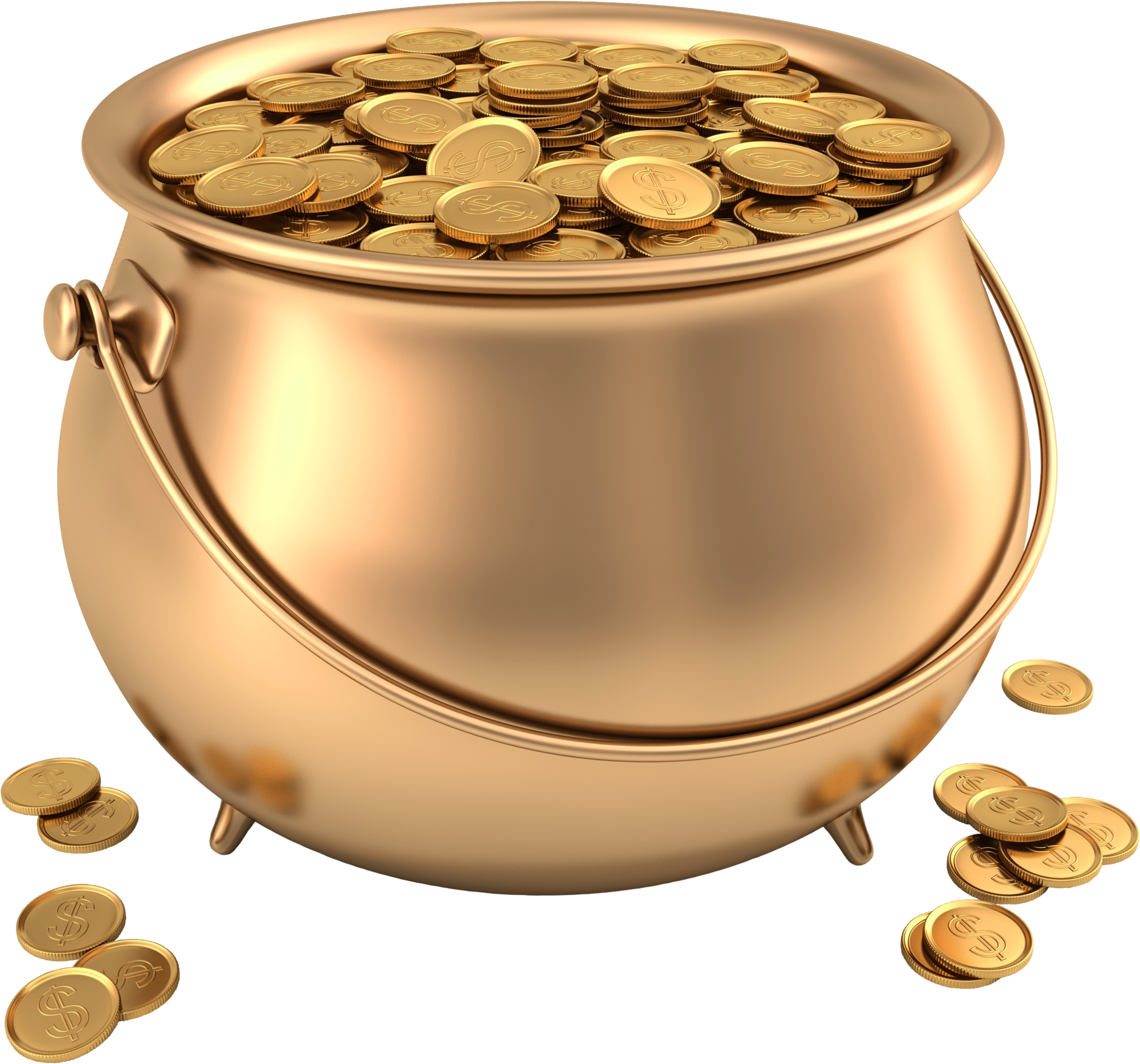 Pot Of Gold (3106x2867), Png Download