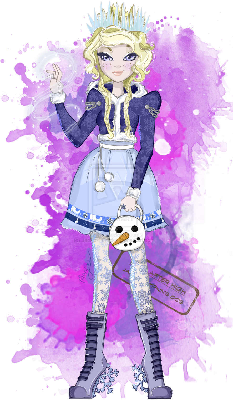 Winter Frost Eah Oc By Jackie-pumpkin On Deviantart - Oc Ever After High (900x1527), Png Download