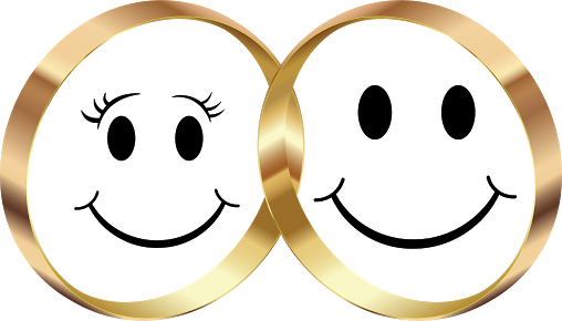 Image Result For Wedding Emoticons - Smiley Male And Female (508x290), Png Download