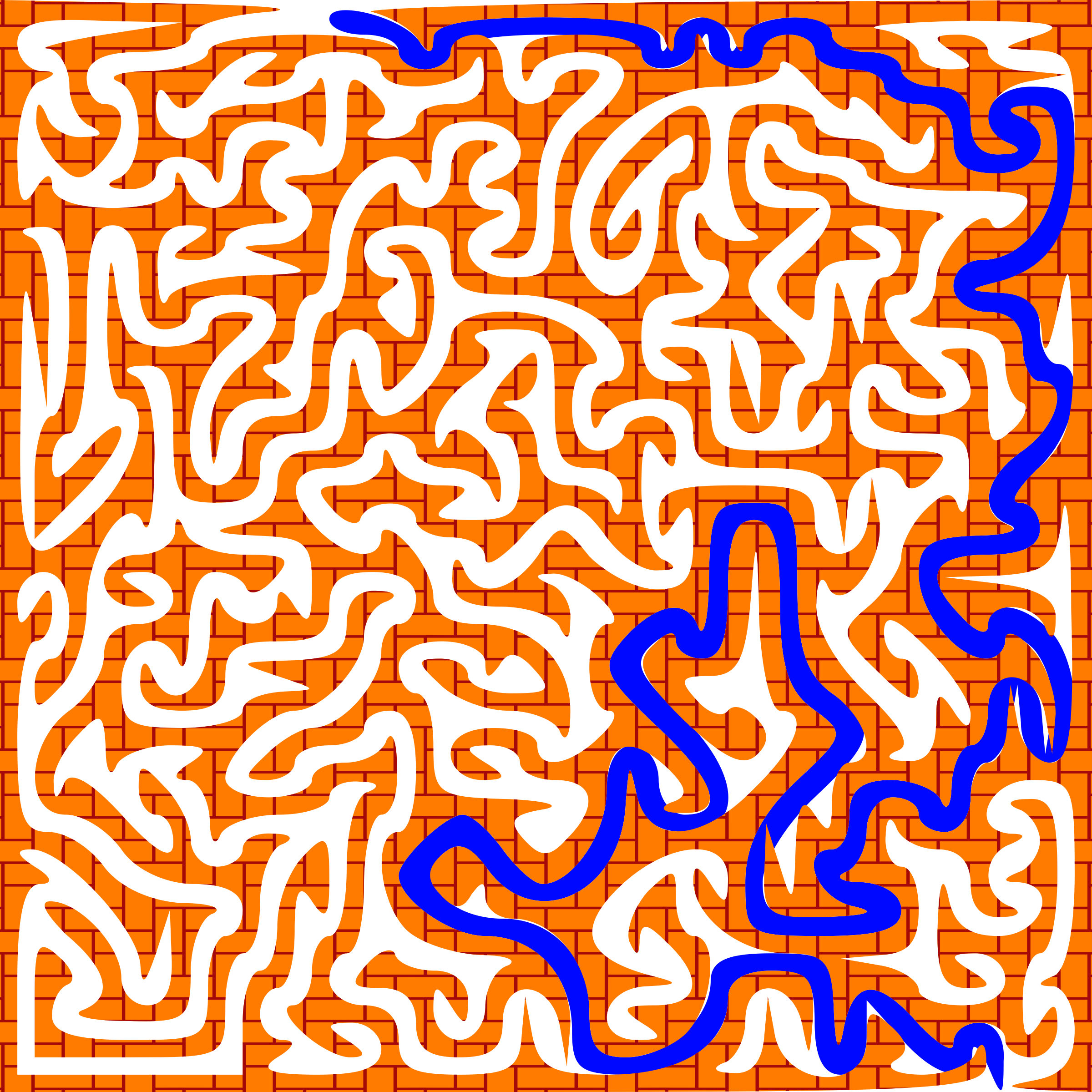 This Free Icons Png Design Of Brick Wall Maze Solution (2400x2400), Png Download