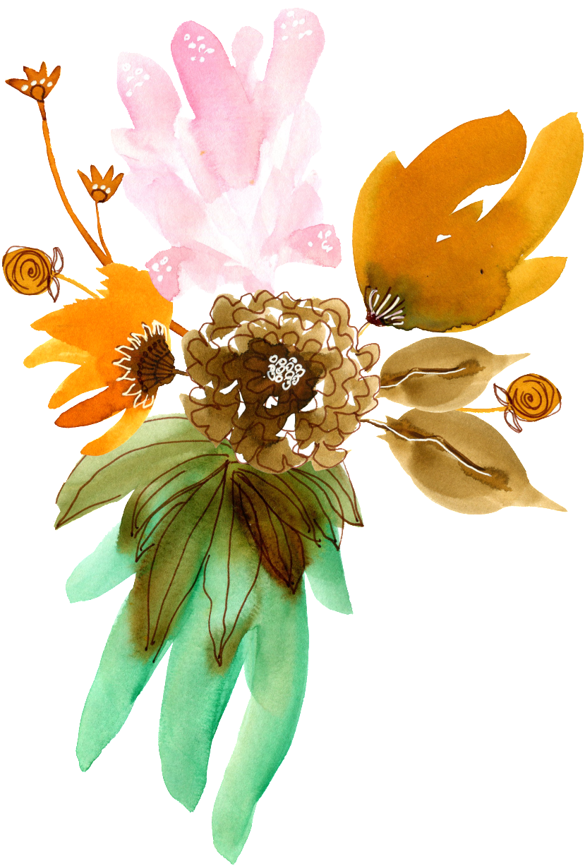 Hand Painted Three Color Rendering Flower Png Transparent - Rendering (1024x1267), Png Download