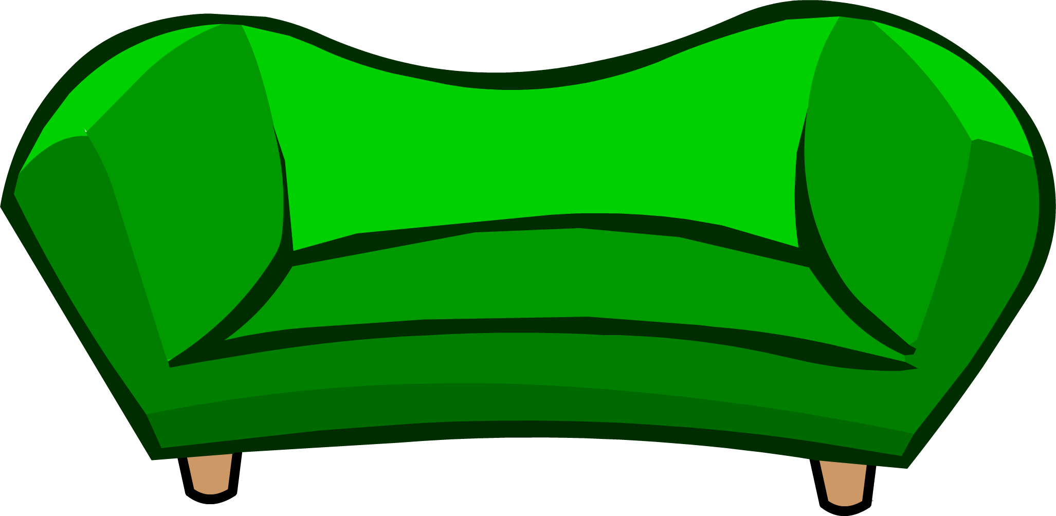Image - Green Couch - Png - Club Penguin Wiki - The - Club Penguin Green Couch (1024x501), Png Download