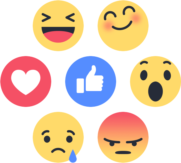 New Facebook Reactions - Facebook Like Buttons Png (672x672), Png Download