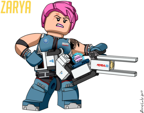 Here's Zarya From Overwatch As A Lego Minifigure - Lego Overwatch Sombra (500x392), Png Download