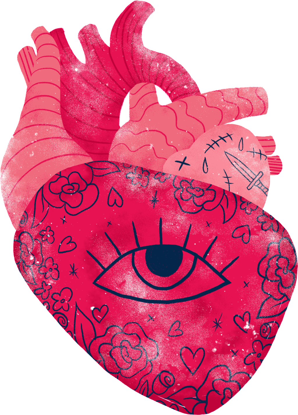 This Graphics Is Creative Heart Hand Painted Transparent - Love (1024x1424), Png Download