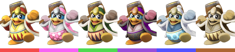 King Dedede Palette - King Dedede Smash Skins (768x172), Png Download