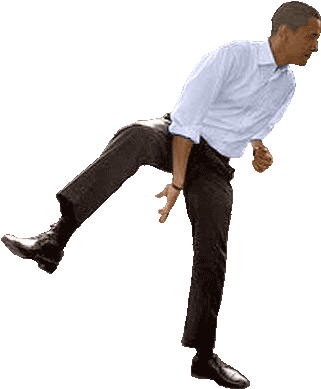 Time To Introduce Flat Obama The Hurdler - Putin Standing Png Transparent (338x399), Png Download