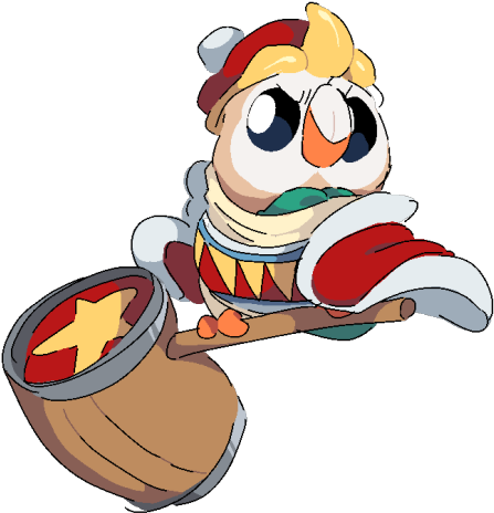 Rowlet Cosplaying As A Famous Cartoon Bird - Rowlet King Dedede (540x505), Png Download