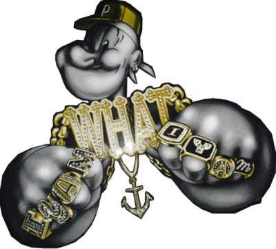 Popeye Gangsta Psd16077 - Thug Life Gangster Art (400x361), Png Download