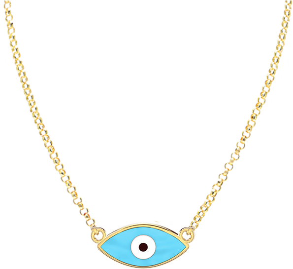 Evil Eye Necklace Blue - Chain (454x454), Png Download