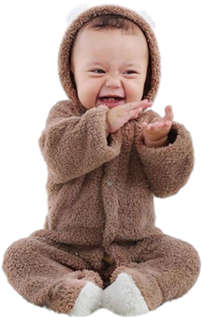 Khaki "fuzzy Wuzzy" Romper - Spring Autumn Baby Clothes Flannel Baby Boy Clothes (480x480), Png Download