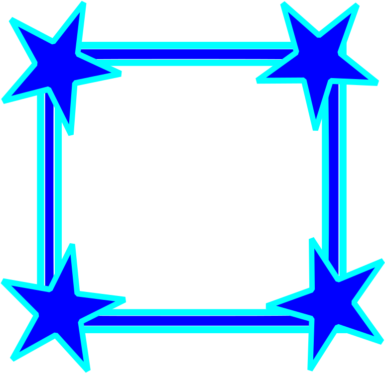 Bright - Blue Star Frame (800x778), Png Download