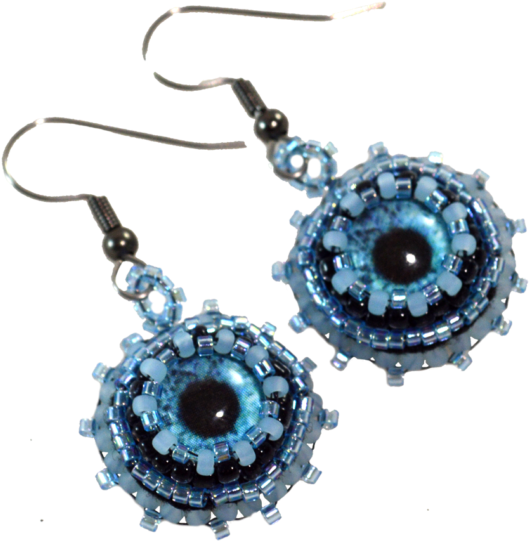 Evil Eye Earrings In Blue Twisted Pixies - Earring (600x600), Png Download