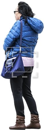 Woman Standing Cold Weather Windy Day - Girl (450x450), Png Download