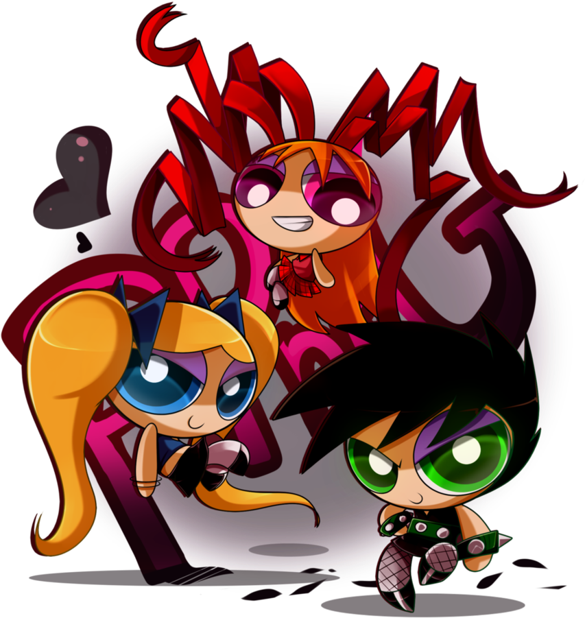 551kib, 883x904, The Powerpunk Girls - Powerpuff Girls Brat (883x904), Png Download
