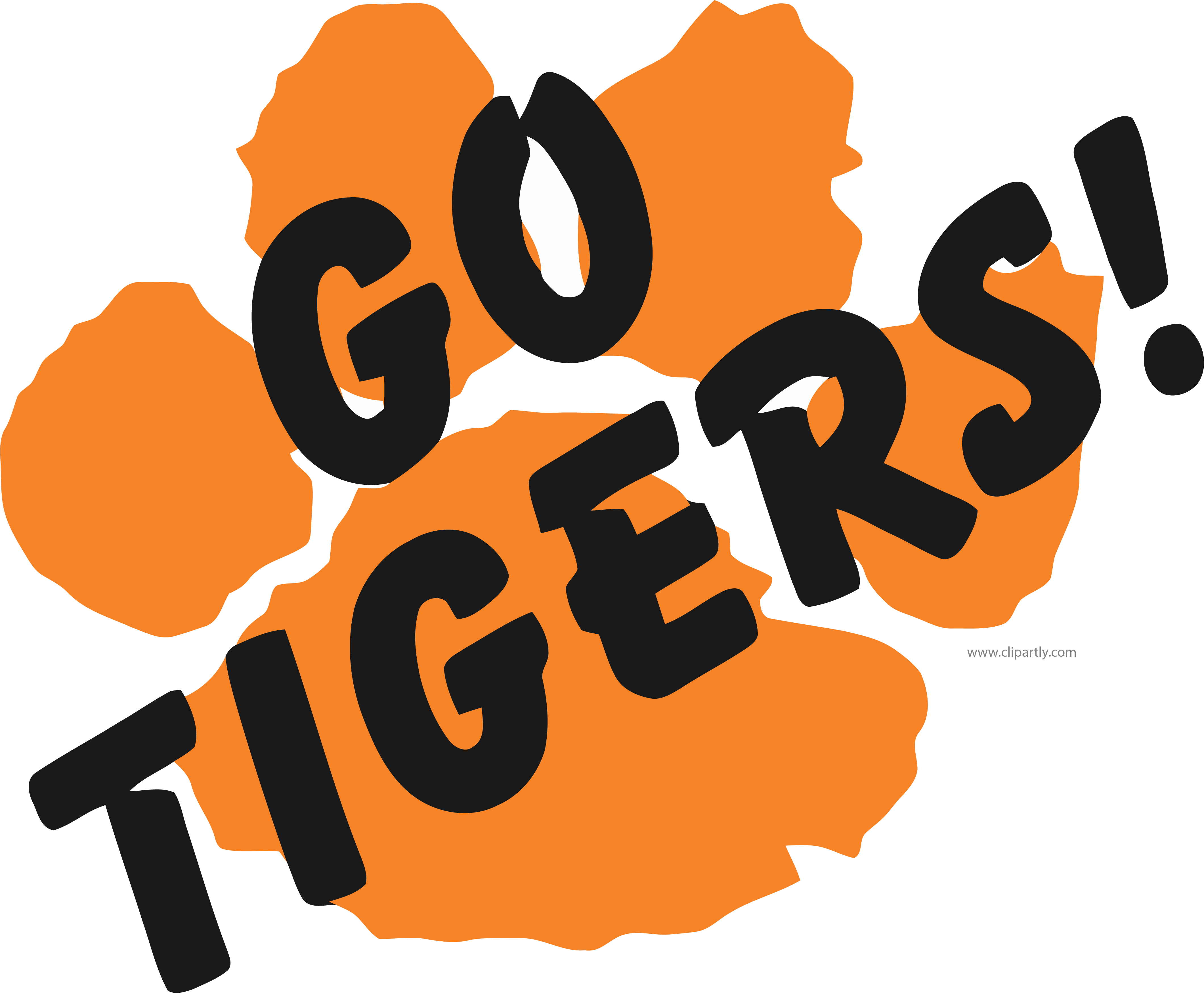 Go Tiggers Footprint Www - Tiger Pride Clip Art (4242x3499), Png Download