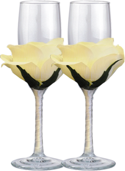 Фужеры Свадебные Клипарт (400x550), Png Download