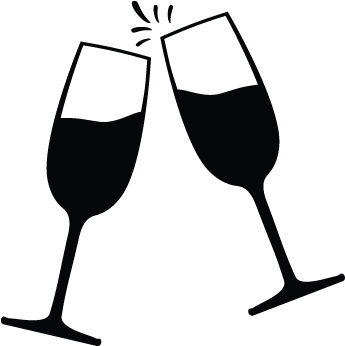 Graphic Free Stock Clipart Champagne Glass - Black And White Wine Party Clipart (800x800), Png Download