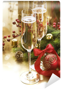 Two Champagne Glasses Wall Mural • Pixers® • We Live - New Year (400x400), Png Download
