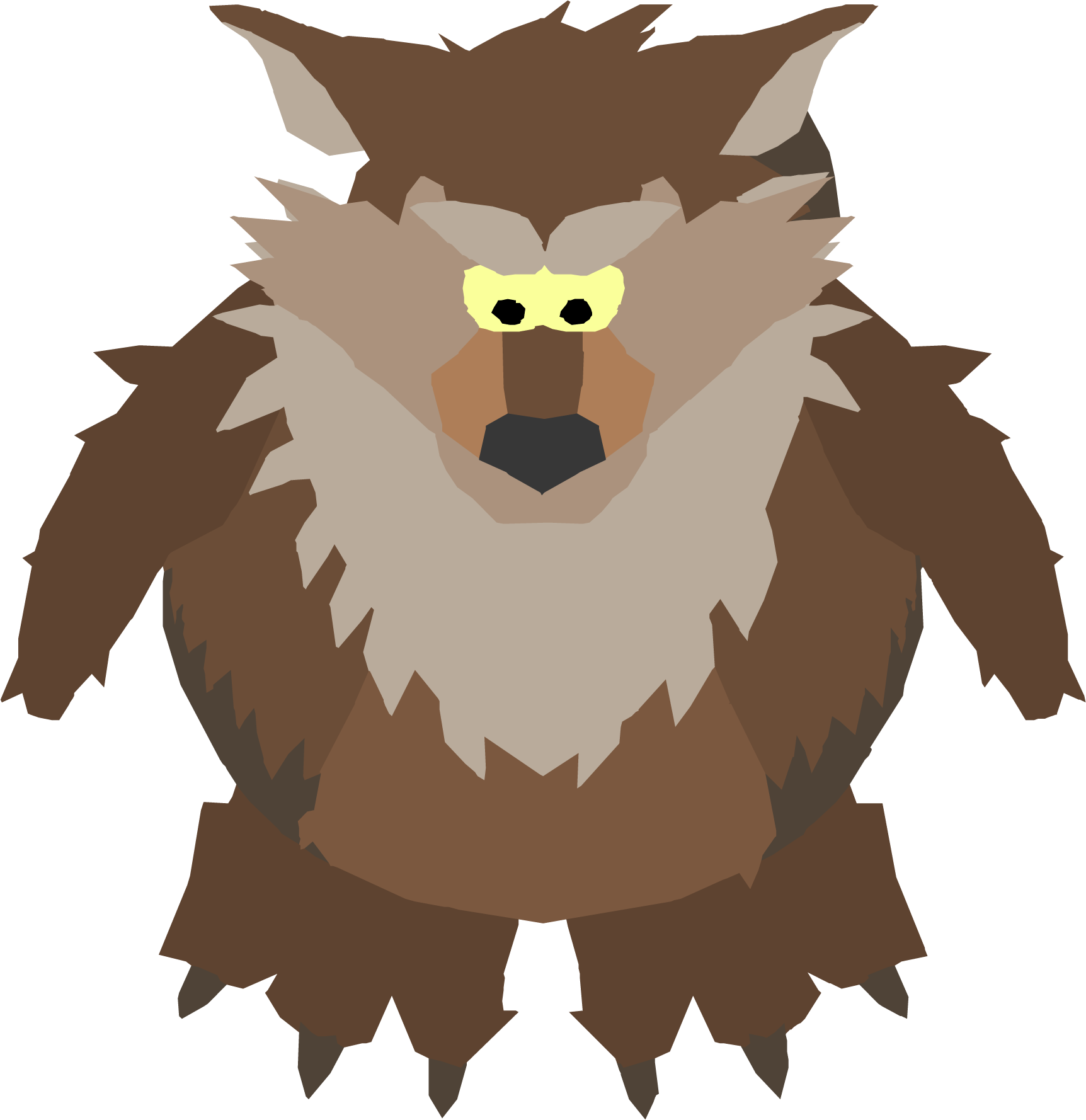 Brown Werewolf 0 - Club Penguin Sprite (1724x1778), Png Download