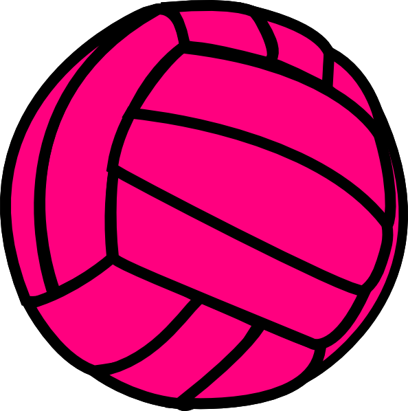 Pink Volleyball Outlines Clipart Banner Freeuse - Soccer Ball And Volleyball (594x598), Png Download