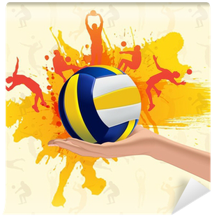 Abstract Grungy Background With Volleyball Wall Mural - Volleyball Posters (400x400), Png Download