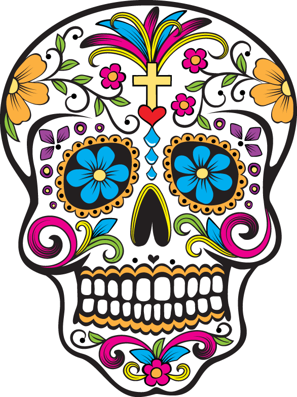 Sugar Skull Illustration - Calavera Dia De Muertos (586x783), Png Download