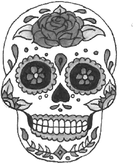 El Dia De Los Muertos Celebration - Skull De Los Muertos Png (469x608), Png Download