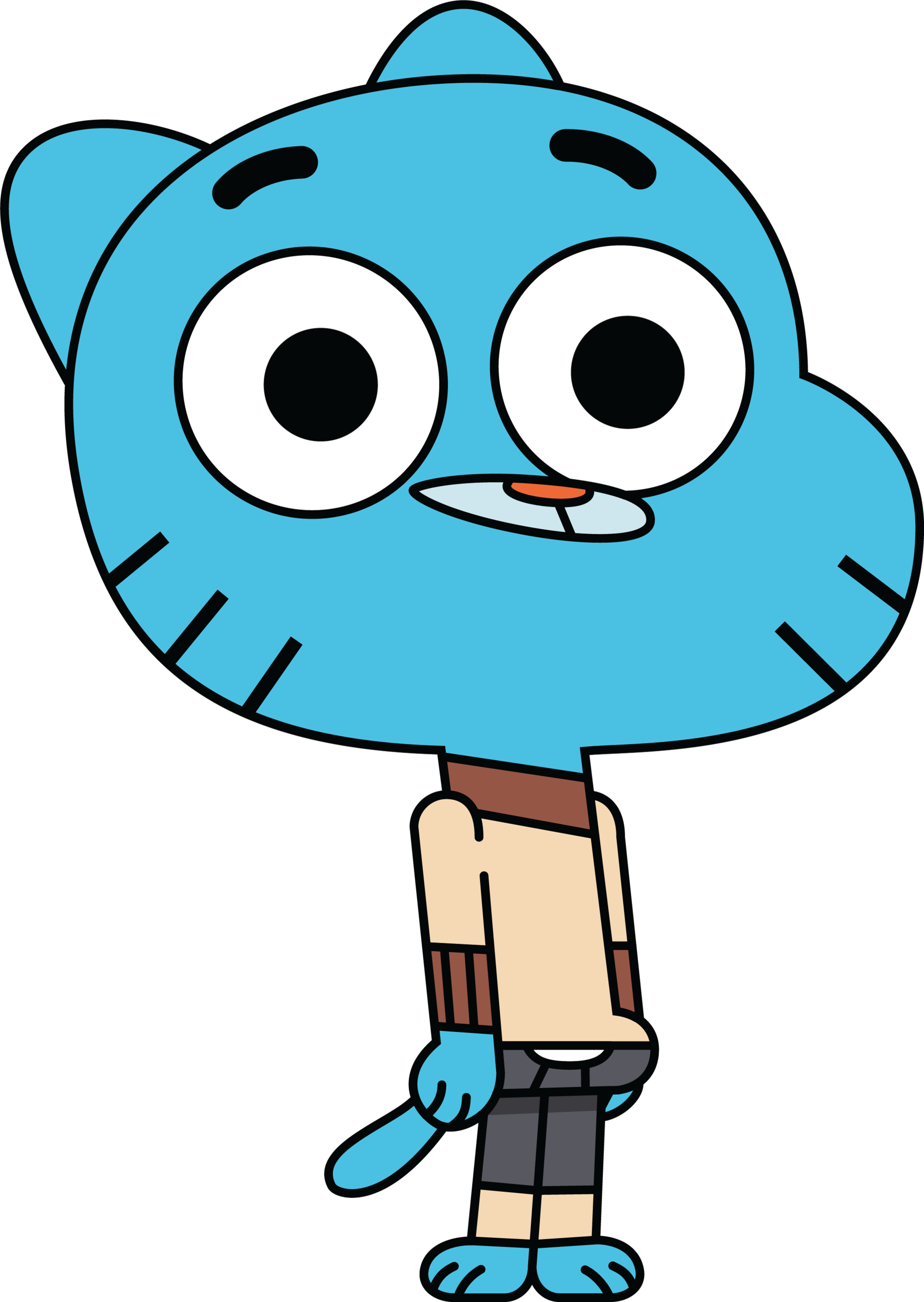 Clip Art Black And White Library Of Watterson Characters - El Increible Mundo De Gumball Gumball (349x493), Png Download