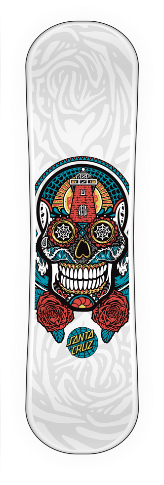 Sugar Skull - Santa Cruz Sugar Skull Shark Complete Skateboard Cruiser (331x1001), Png Download