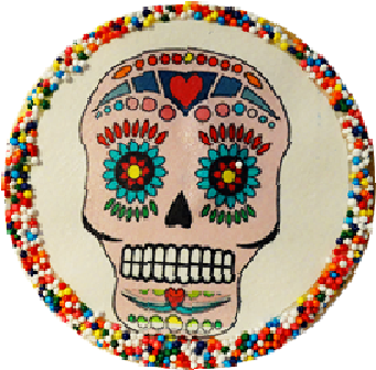 Sugar Skull Cookies With Nonpareils - New York City (360x360), Png Download