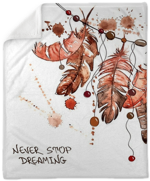 Watercolor Hanging Bird Feathers Plush Blanket • Pixers® - Samsung Galaxy S6 Hardcase Hülle - Never Stop Dreaming, (400x400), Png Download