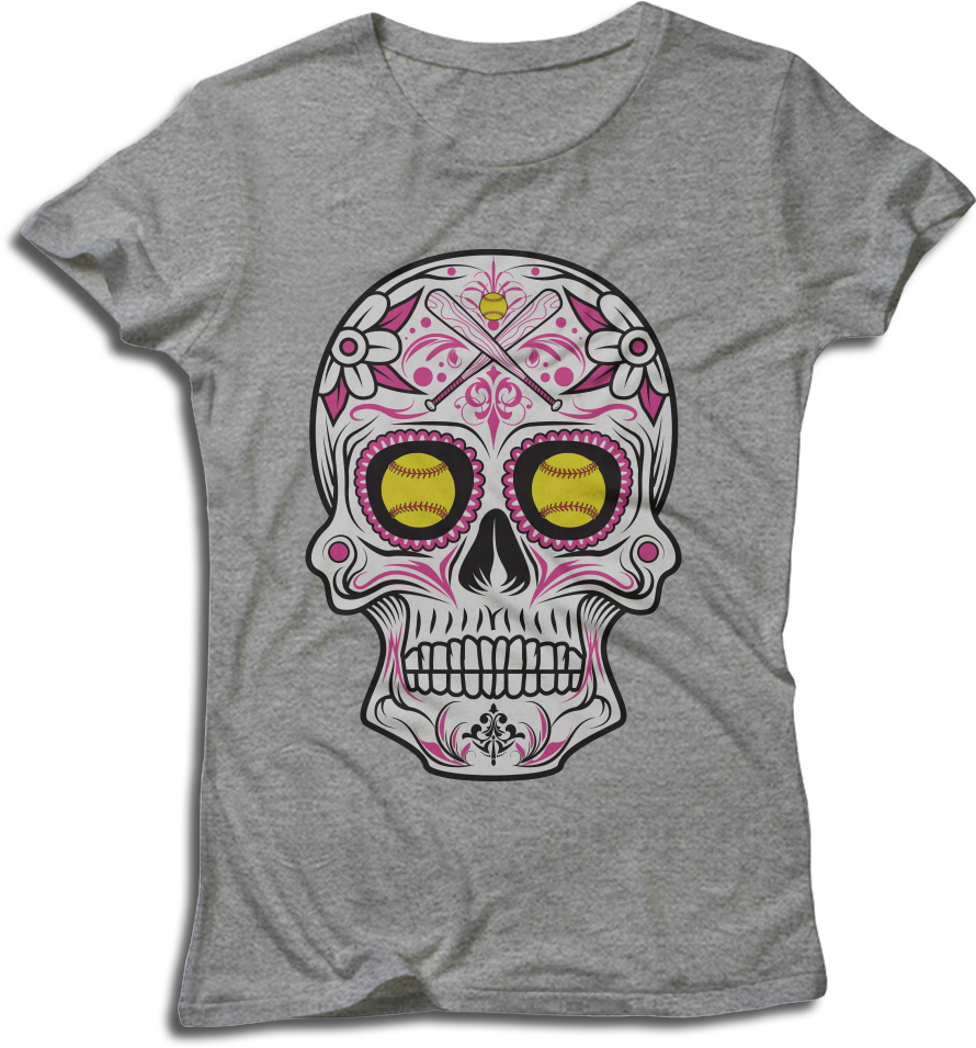 Front Design F50bc105 1368 4a8a A7ba 20011635990e V=1490789176 - Softball Sugar Skull Apparel (900x1089), Png Download