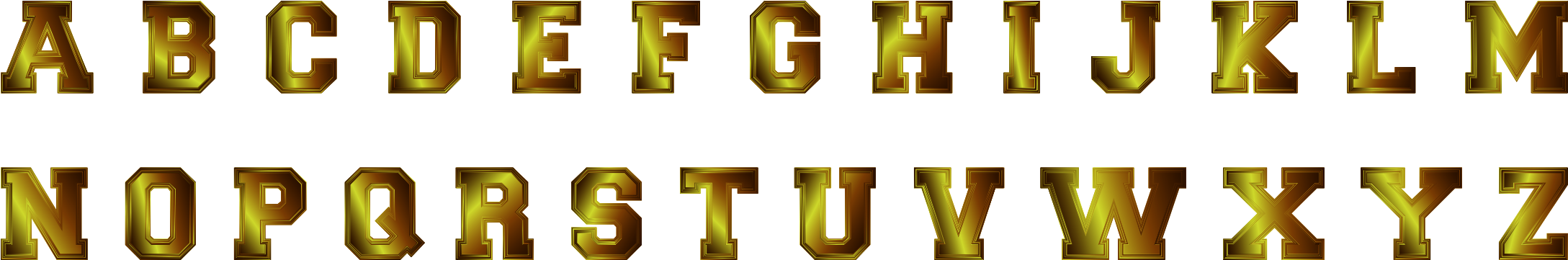 This Free Icons Png Design Of Dark Bronze Alphabet (2400x624), Png Download