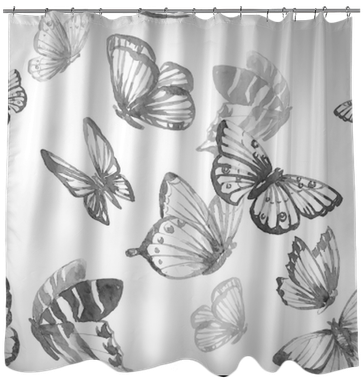 Watercolor Butterfly Vector Pattern Shower Curtain - Window Covering (400x400), Png Download