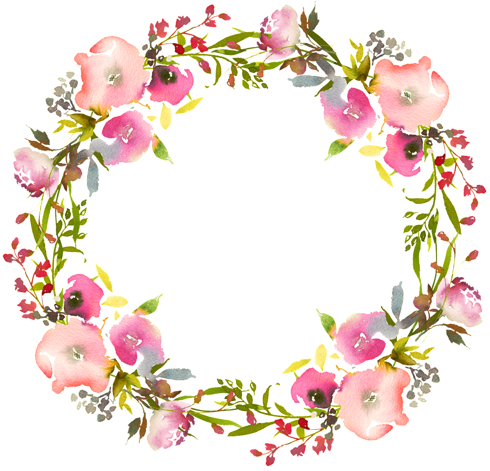 Elegant Tapered Watercolor Hand-painted Garland - Watercolor Painting (1024x1023), Png Download